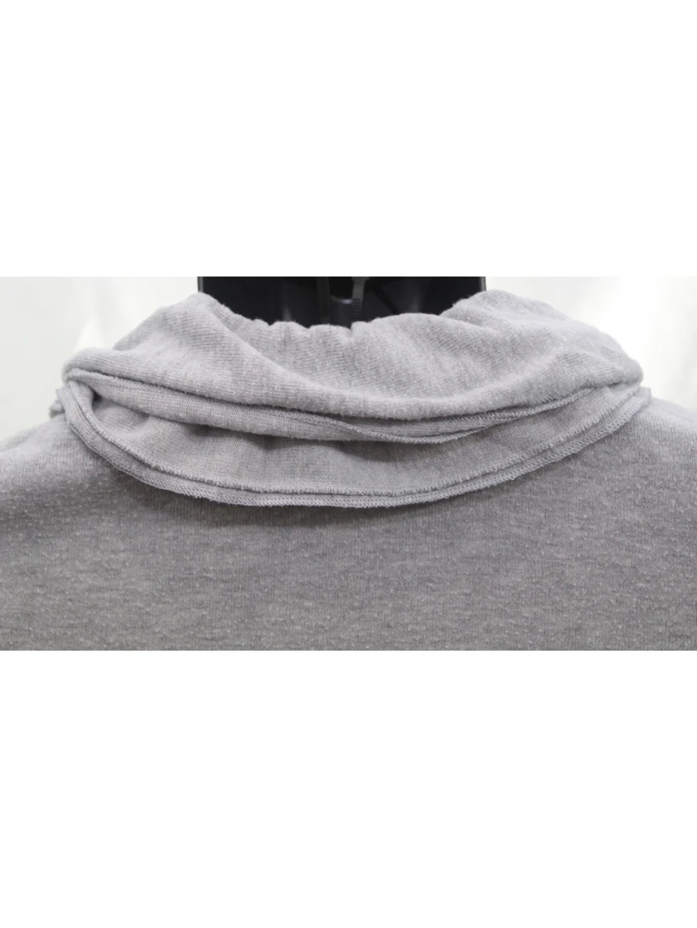 Moa Moa Girl Open Front Waterfall Sweater Shirt Cardigan Ruffles Neck Large Gray